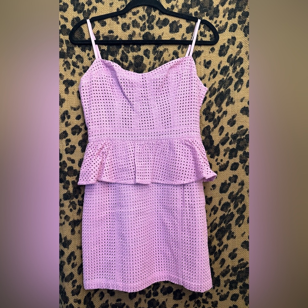 Addison peplum dress eyelet lavender spaghetti strap dress - size M